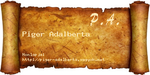 Piger Adalberta névjegykártya